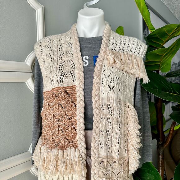 Alice + Olivia Perry Patchwork Wool Maxi Sweater Vest Size Large - Picture 3 of 12